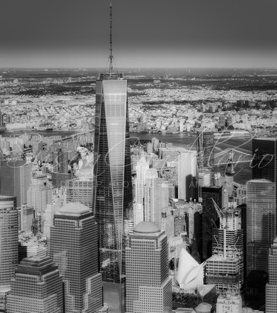 Aerial World Trade Center WTC BW