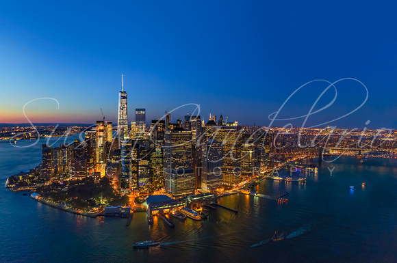 Illuminated Lower Manhattan NYC