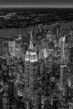 Aerial View Of The Empire State Building BW