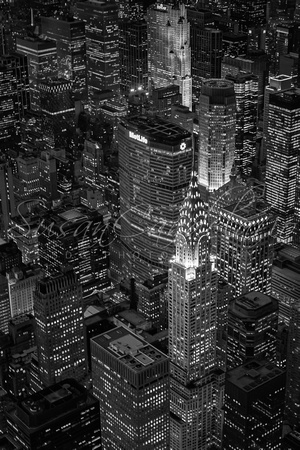 Chrysler Building Aerial View BW