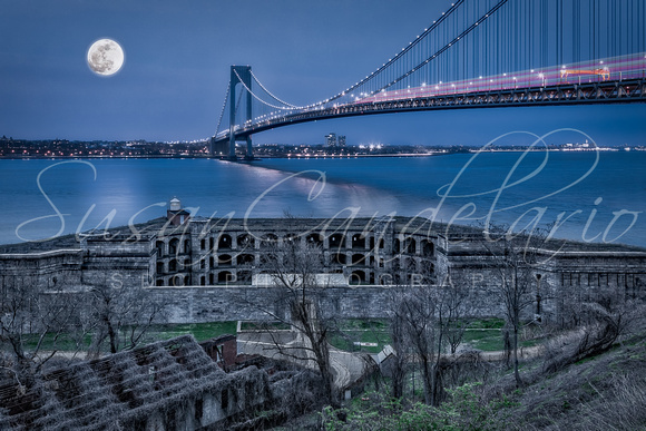 Verrazano Narrows Bridge Full Moon