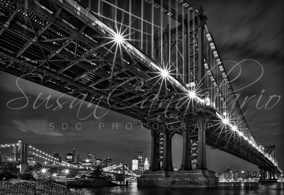 Manhattan Bridge Frames The Brooklyn Bridge