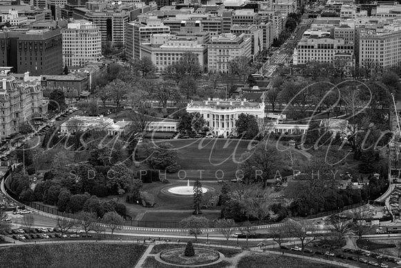 The White House Aerial BW