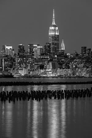 The Empire State Building Pastels BW