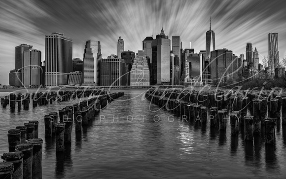 A New York City Day Begins BW