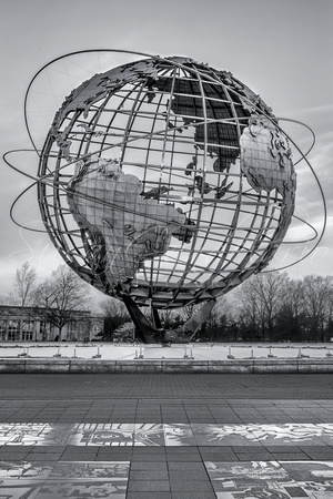 NY Worlds Fair Unisphere BW