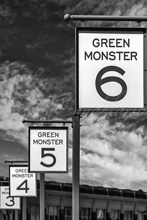 Fenway Park Green Monster Section Signs BW