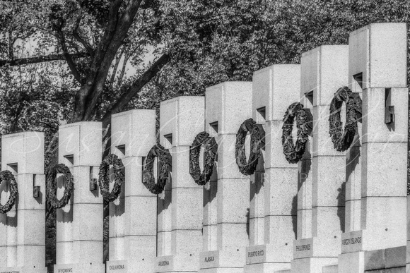 World War II Memorial Wreaths BW
