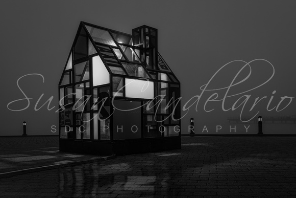 Colorful Glass House BW