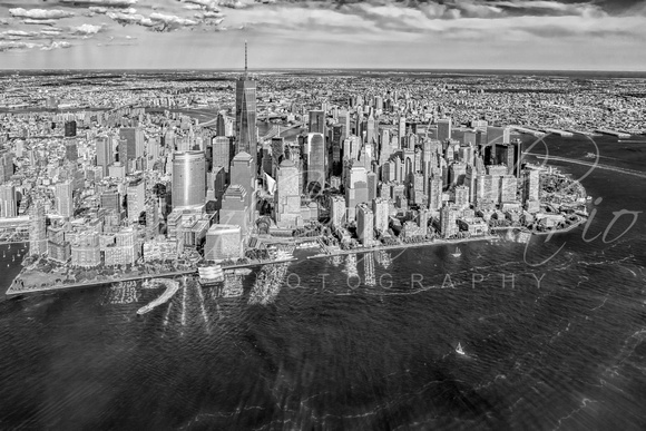 New York City Aerial View BW