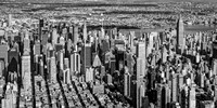 Midtown Manhattan NYC Aerial View BW