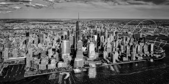 Manhattan (NYC) Aerial View BW