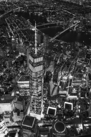 Above The Freedom Tower WTC BW