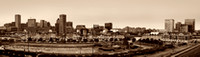 Baltimore Skyline Panorama In Sepia