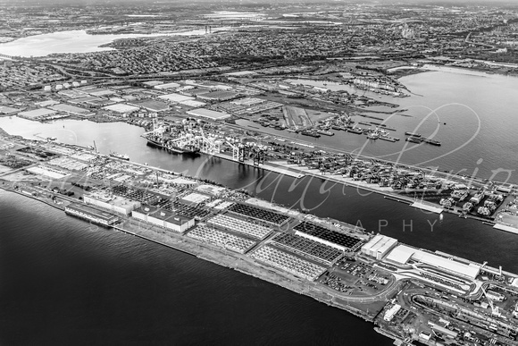 Aerial View Bayonne Container Terminal BW
