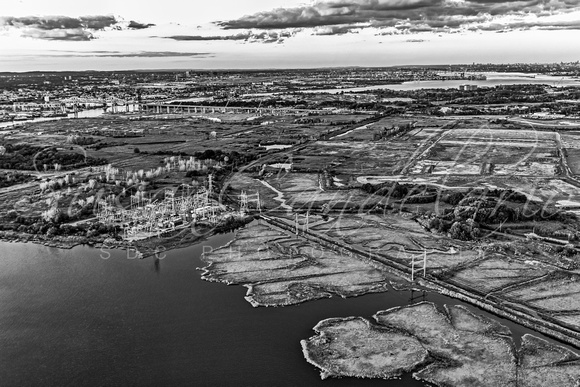 Staten Island NY Aerial View BW