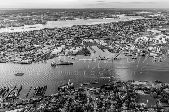 Aerial View Port Of NY And NJ BW