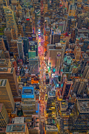Aerial Times Square New York City