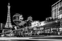 Las Vegas Strip Light Show BW