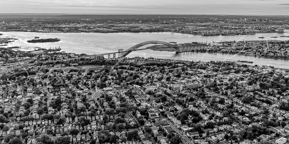 Aerial View Bayonne Bridge NJ BW