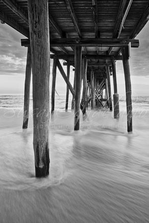 Underneath The Pier At The Jersey Shore  BW