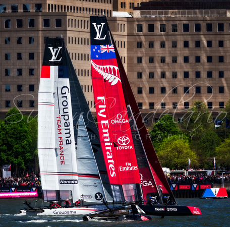 America's Cup Team France And New Zealand