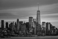 NYC Downtown Sunset BW