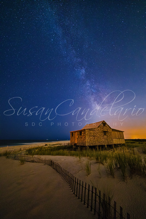 Jersey Shore Setting Moon  and Milky Way