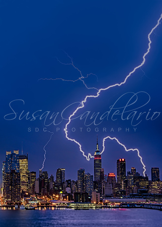 Lightning Bolts Over New York City