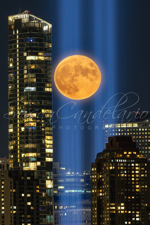 911 Tribute Lights Full Moon