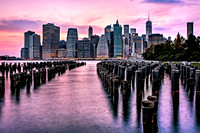New York City Skyline Sunset Hues
