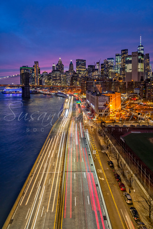 Brooklyn Bridge, FDR and Manhattan Skyline