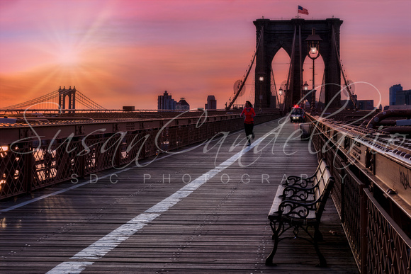 Brooklyn and Manhattan Bridge NYC Sunrise