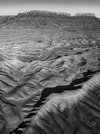 Aerial Utah Badlands BW