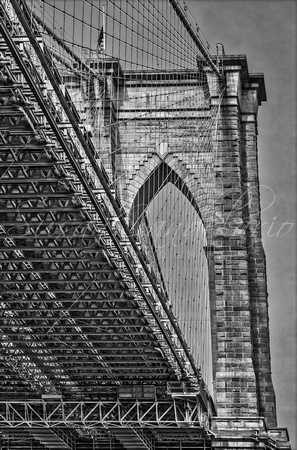 Brooklyn Bridge Over and Under BW