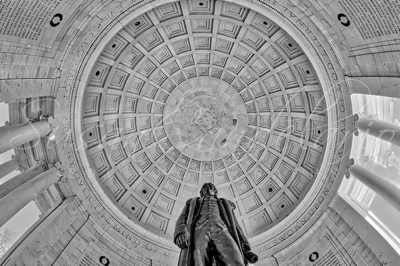 Quotes on the Jefferson Memorial H bw