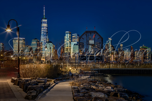Colgate Clock and NYC Skyline Twilight