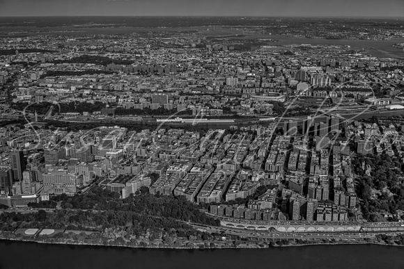 Manhattan Bronx NYC Aerial BW