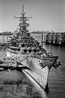 USS Wisconsin Norfolk VA BW