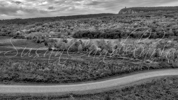 Mohonk House Gunk Mountains Aerial BW