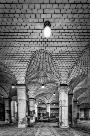 NYC  City Hall Subway Station BW