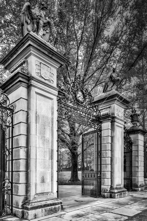 Princeton University Main Entrance Gate BW