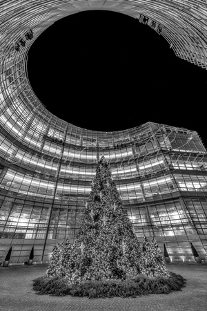NYC Christmas Tree BW