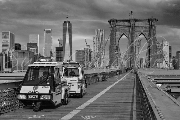 Brooklyn Bridge WTC NYC BW