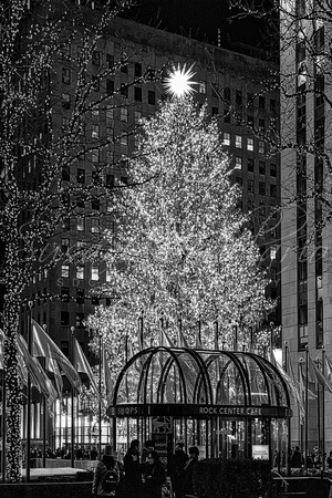 NYC Rock Center Christmas Tree BW