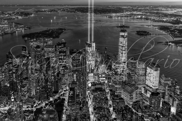 NYC 911 Tribute In Lights BW