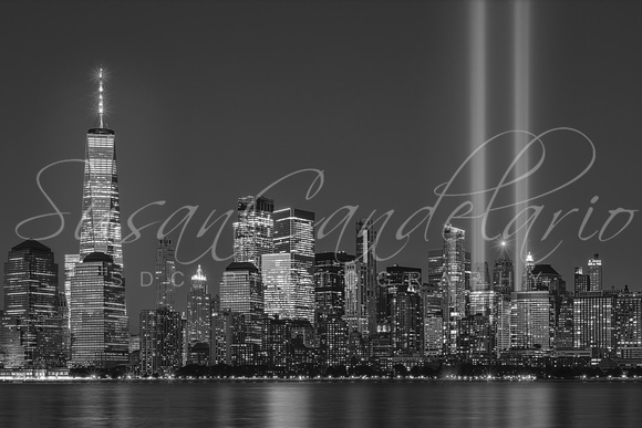 NYC Tribute In Light 19 BW