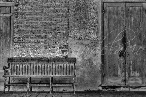 Wooden Bench And Doors BW