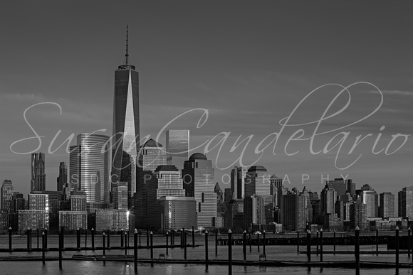 Lower Manhattan Skyline BW