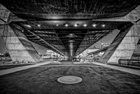 Underneath The Zakim Bridge BW